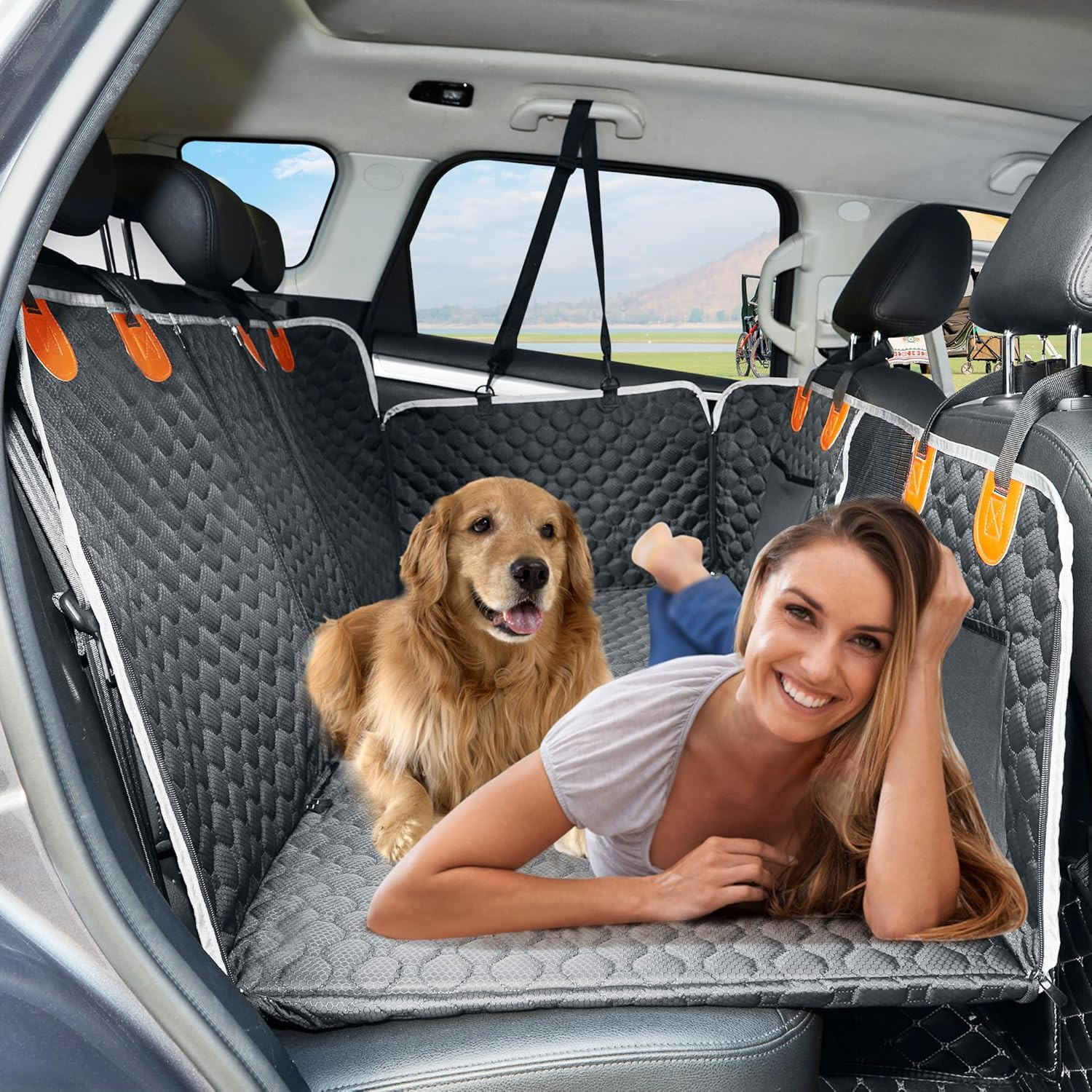 Posteriore Seat Extender Cane: Amaca Auto Impermeabile e Letto Viaggio