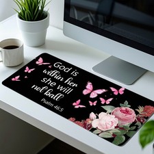40 90cm1 Large Mouse Pad with Inspirational Quote God is Within Her She Will Not