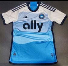Adidas Charlotte FC 24/25 Authentic Home Jersey, White/Blue/Black, Size XL