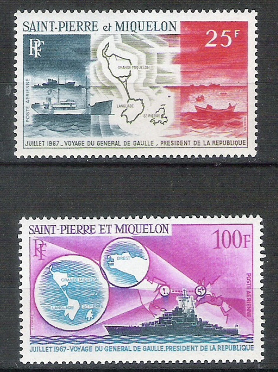 SAINT PIERRE AND MIQUELON #4 1967 Air mail set VF MNH HCV