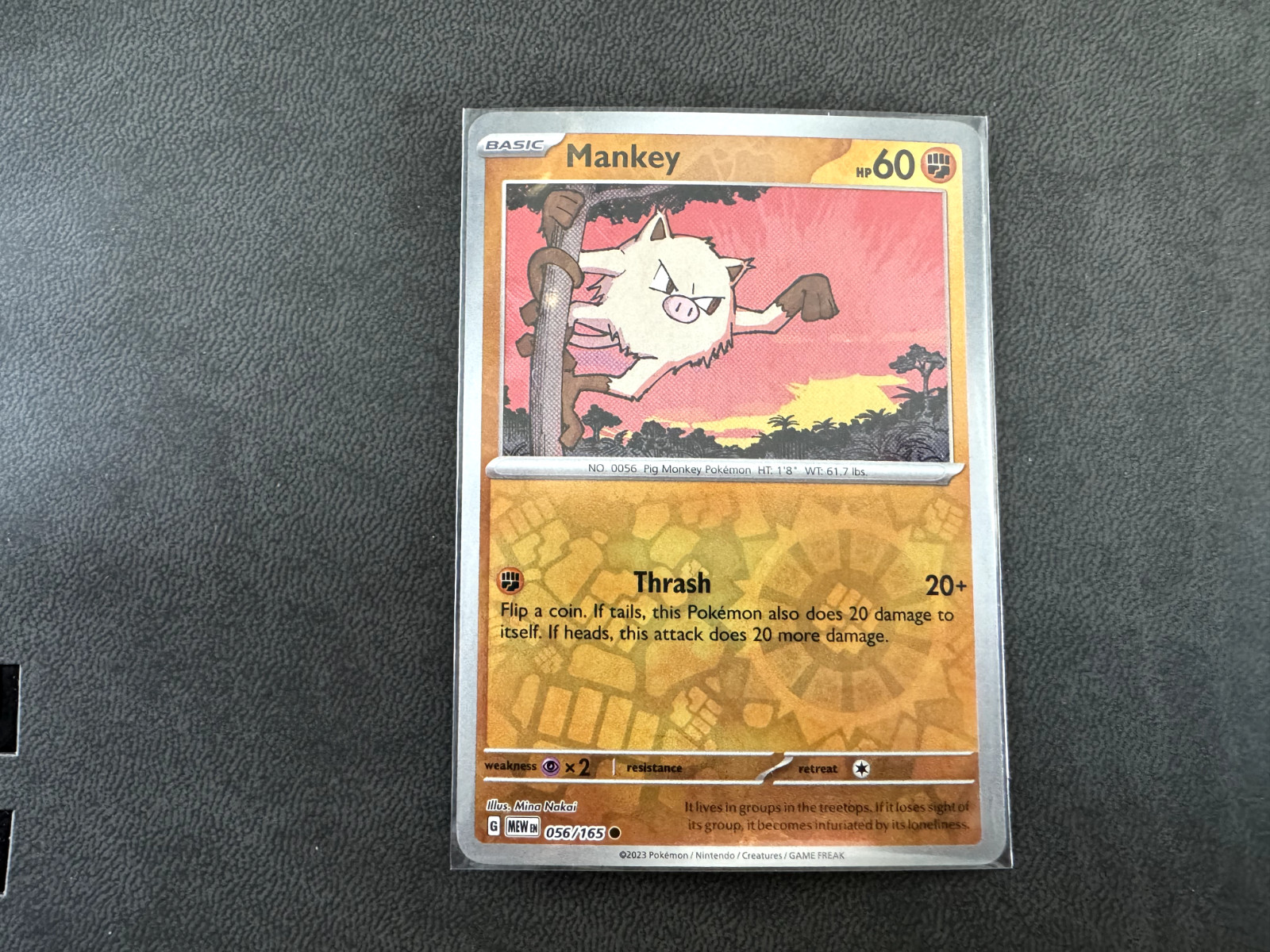 Pokémon TCG SV: 151 - Mankey 56/165 - Reverse Holographic NM