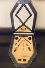 Vintage Manicure Vanity Set. Faux Tortoiseshell Bakelite. Faux Reptile Case