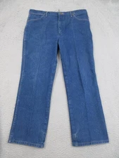 Wrangler Jeans Mens 37x29 Blue 936PWD Cowboy Cut Regular Fit Mid Wash Denim