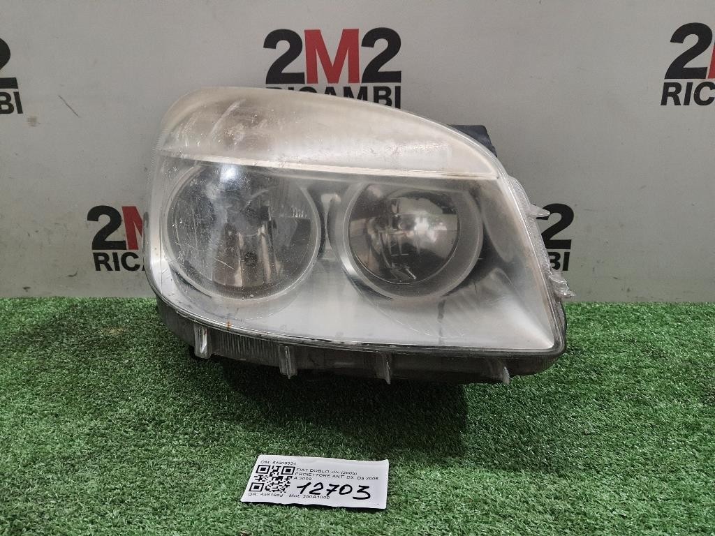 FARO ANTERIORE DESTRO PER FIAT Doblo Serie Restyling 51805934 350A1000 (05>09)