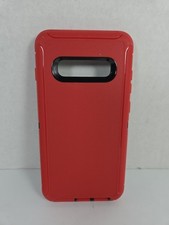 Custodia telefono Samsung Galaxy S10 Plus | rossa con bordo nero | antiurto, antipolvere