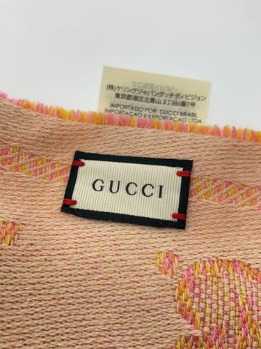 GUCCI Women's Pink Total Pattern Stole 627011 3G200 5979 Used - Picture 2 of 4