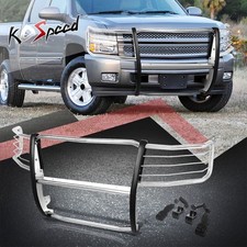 Chrome Front Bumper Push Bar Brush Grille Grill Guard For 07-13 Silverado 1500