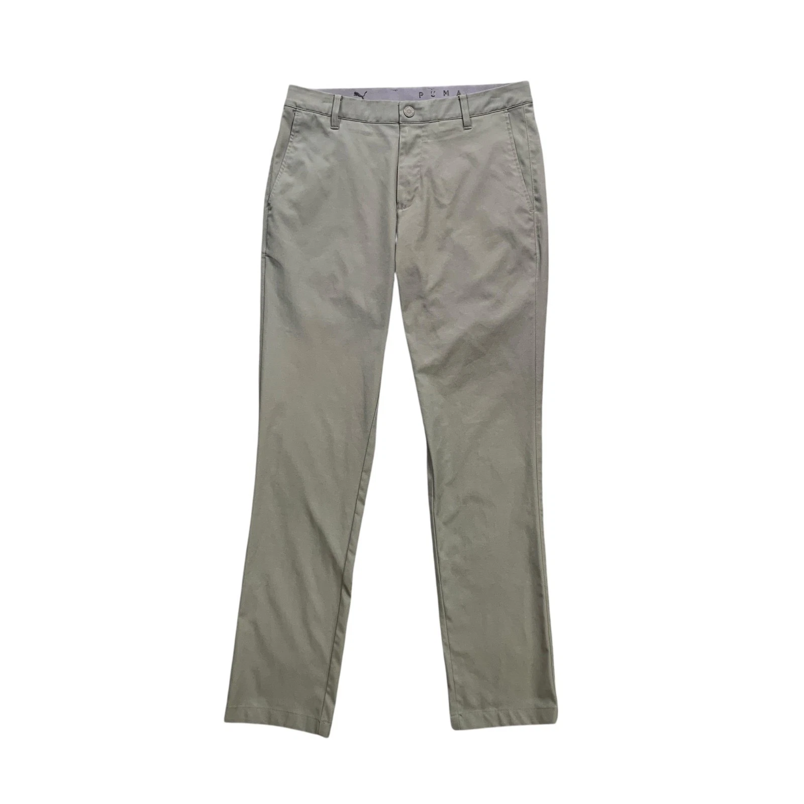Puma Pantalone Uomo 32 Grigio Titanio Elasticizzato Piatto Anteriore Chino Flex Vita Golf