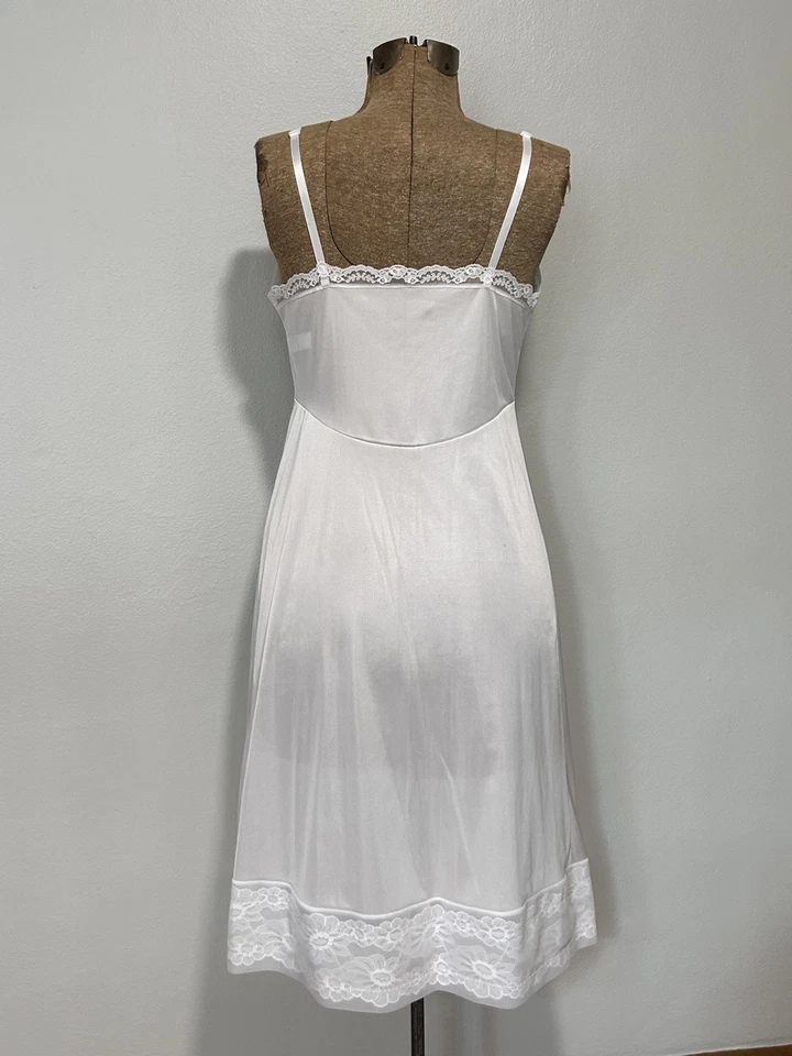 Roupa íntima vintage Adonna marfim renda lingerie slip completo tamanho 34 - Imagem 2 de 4