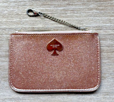 Kate Spade Glitter ID Card Holder Case Wallet, Zip Closure