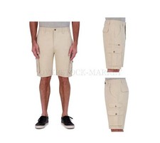NEW MEN IRON CO. FLEX WAISTBAND STRETCH TWILL FABRIC CARGO POCKET SHORT VARIETY