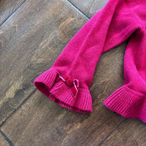 Children's Place Girls 6-9 Months Cardigan Sweater Red Bows Button Down - Picture 6 of 7