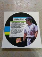 Gregg Jefferies Cardinals 1994 Oscar Meyer Superstar Round-Up Proof BACK