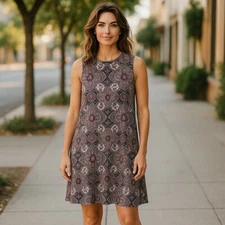 Charming Charlie Women's XL Dress Sleeveless Abstract Pullover Pink Multi