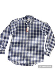 Chaps Oxford Dress Shirt Classic-Fit Button Down Long Sleeve Stretch Plaid NWT