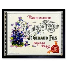 Advert French Perfume Violets Perfumerie France Smell 12X16 Inch Framed Print