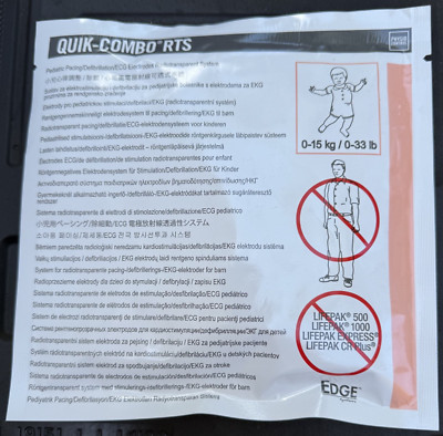 Case of 25 Physio Control Quik-Combo RTS Pediatric Defibrillation/ECG Electrodes