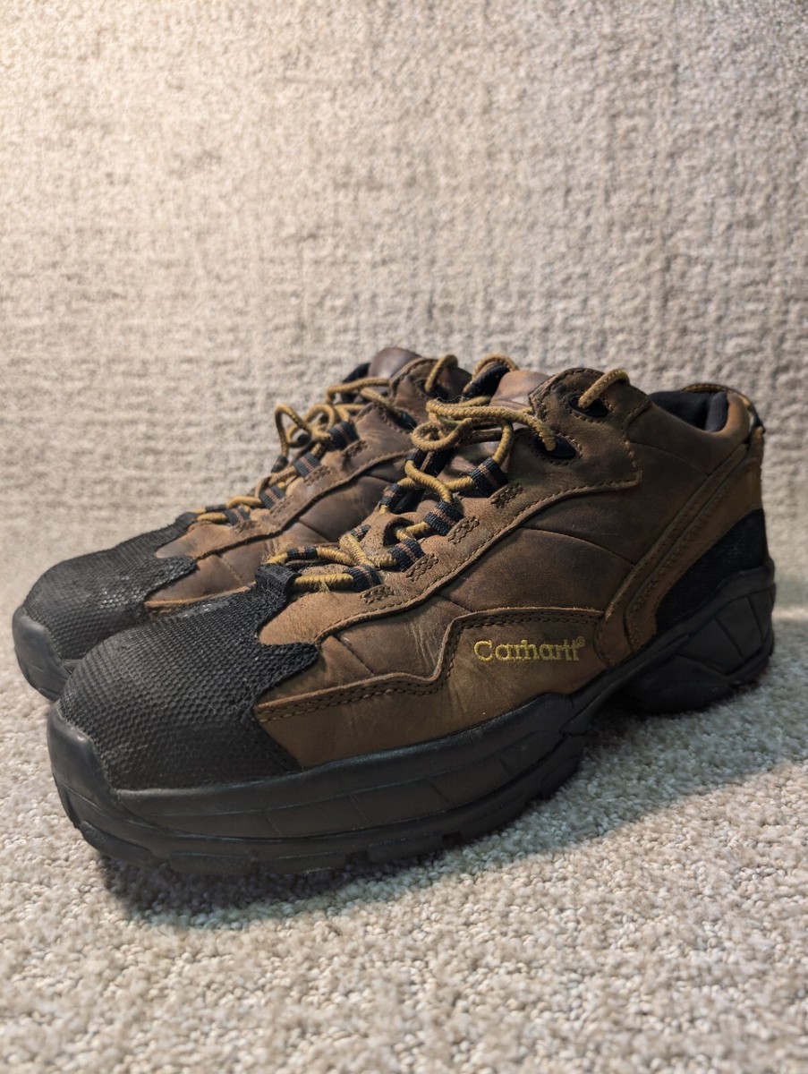 Carhartt Work Boots Mens 9.5 Steel Toe Safety Shoes Brown  display picture 2