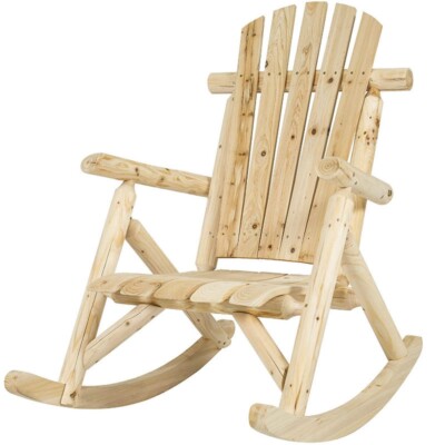 High Quality Outdoor Wooden Log Rocking Chair