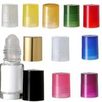 Clear Glass Bottle Assorted Cap Color Roll On Empty Roller 1 Dram 1/8 Oz 4 Ml Clear Glass Bottle Assorted Cap Color Roll On Empty Roller 1 Dram 1/8 Oz 4 Ml