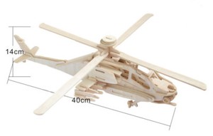 wooden apache helicopter model