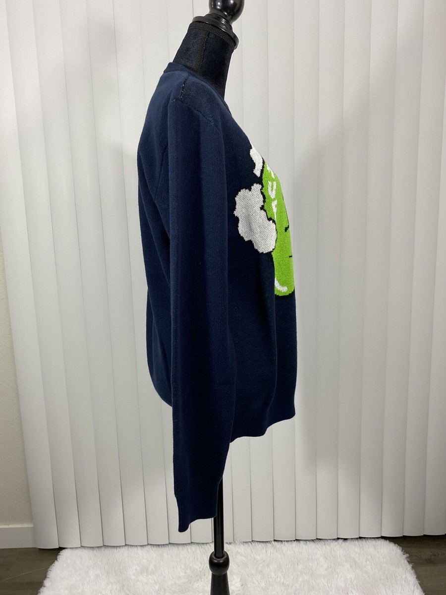HUF Smoked Apple Sweater Navy XL スウェーター HUF Smoked Apple Jacquard Knit Oversized Sweater Crew Neck