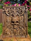 Big Skull Wood Carving Multicolor Picture Woodworking Handmade 3D Limited
