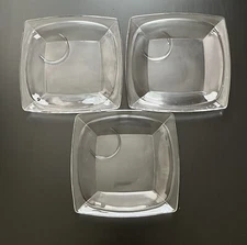 Set Of 3 Vintage Hazel Atlas Frantasia 8” Luncheon Snack Plates Tray Excellent