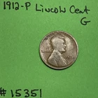 1912-P Lincoln Wheat Cent / Penny 1c GD Good See Pics