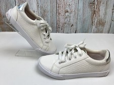 Nautica Dulcie Girls Lace Up Sneakers White Pink and Silver Size 2 - New No Box