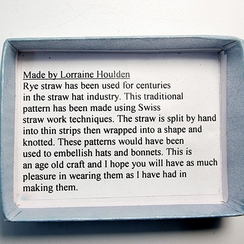 Rye Strow Earrings On Sterling Silver Hooks Crafted by Lorraine Houlden 925 Mark - Picture 4 of 21