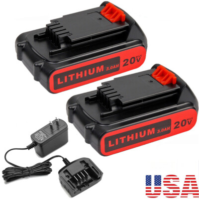 2X 3.8Ah For BLACK&DECKER LBXR20 20V Li-Ion Battery LBXR2020/LCS1620 Charger NEW