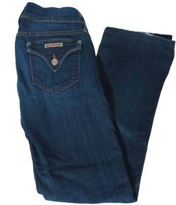 Hudson Beth Baby Bootcut Jeans Sz 28 Blue Stretch Low Rise Flap Pockets 29 x 28