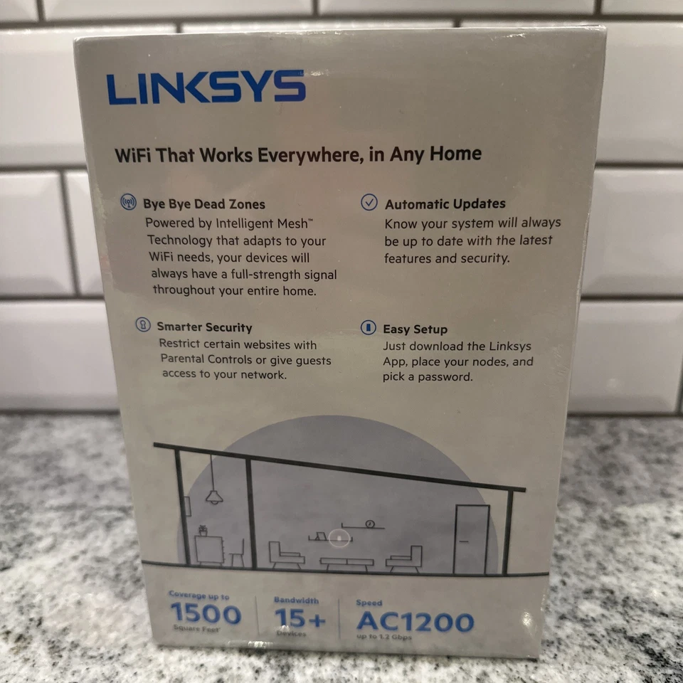 Brand New Sealed Linksys VELOP Dual-Band Router Whole Home WiFi 5 System AC1200 - Image 3 of 4
