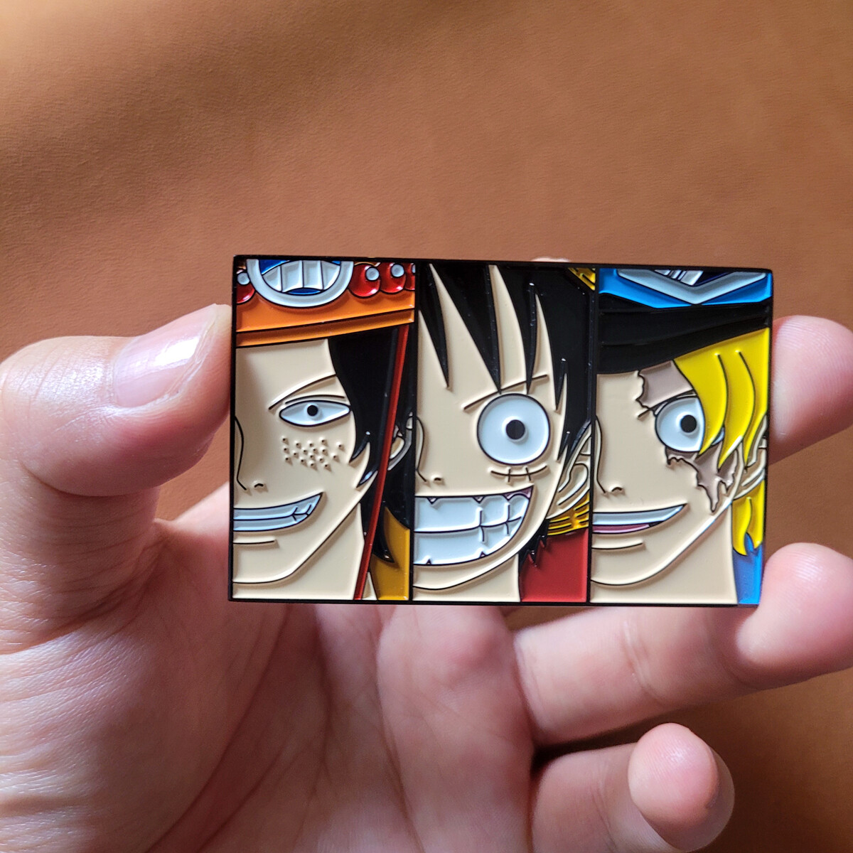  2.6"One Piece Luffy & Sabo &· Ace Metal Pin Badge brooch Anime Collectible  