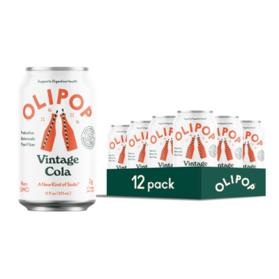 OLIPOP Prebiotic Soda Vintage Cola 12 Fl Oz 12 Pack Soft Drinks