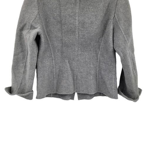 Linda Allard Ellen Tracy Blazer Wool Angora Military Band 3 Button Gray Sz 12 - Picture 8 of 10