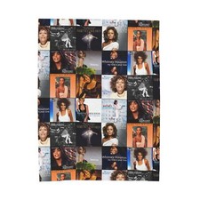Whitney Houston Album Covers Velveteen Blanket, Cozy Music Throw, Soft Plush