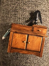 Vintage Concord Miniature Doll House Furniture Dry Sink w/Pump/towel Victorian