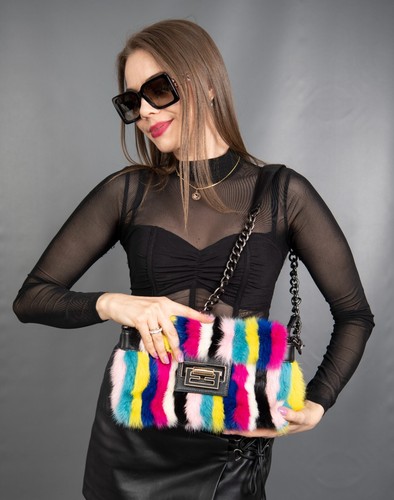 911 NEW WONDERFUL REAL MINK HANDBAG PURSE LUXURY FUR BEAUTIFUL LOOK - Picture 2 of 6