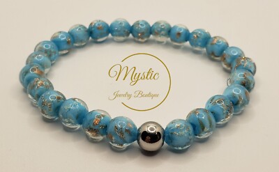 Mystic Firefly bracelet lampwork luminous glass glow in the dark