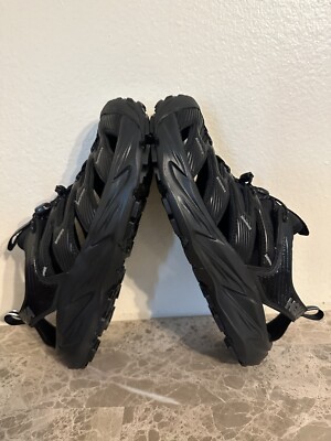 Hoka Hopara Hiking Trail Sandals Triple Black Womens 10 1106535-BBLC