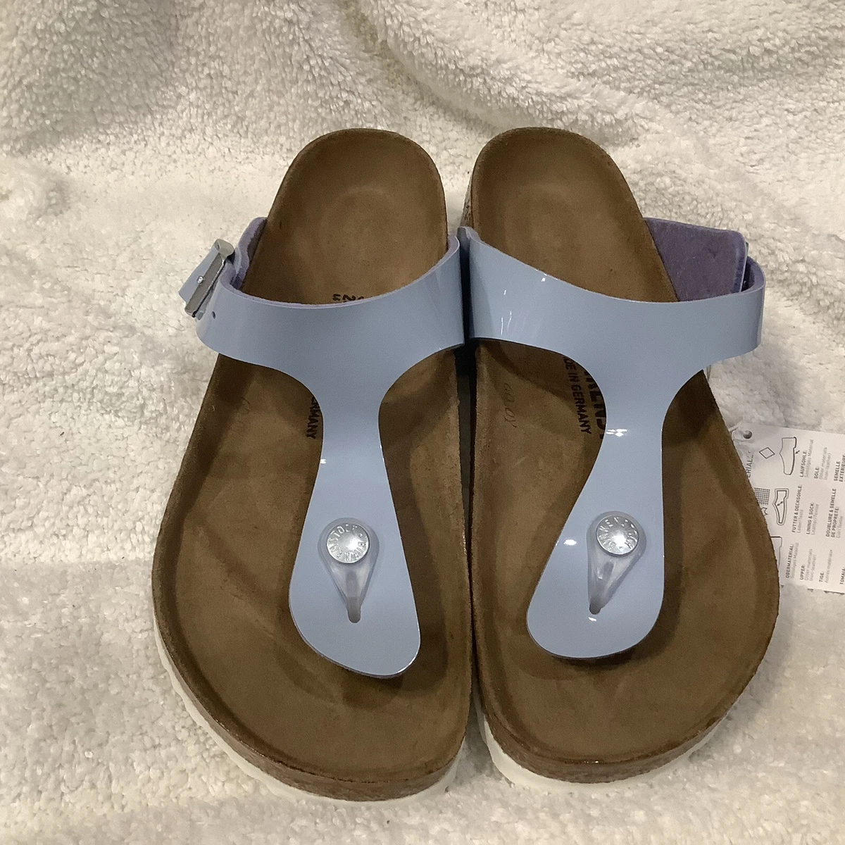 birkenstock patent dove blue