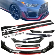 For Hyundai Veloster 12-22 Front Bumper Lip Spoiler Splitter Side Skirt Body