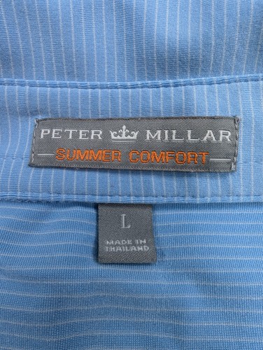 Peter Millar Summer Comfort Polo Men's Large Golf Striped Stretch Performance - Picture 2 of 12