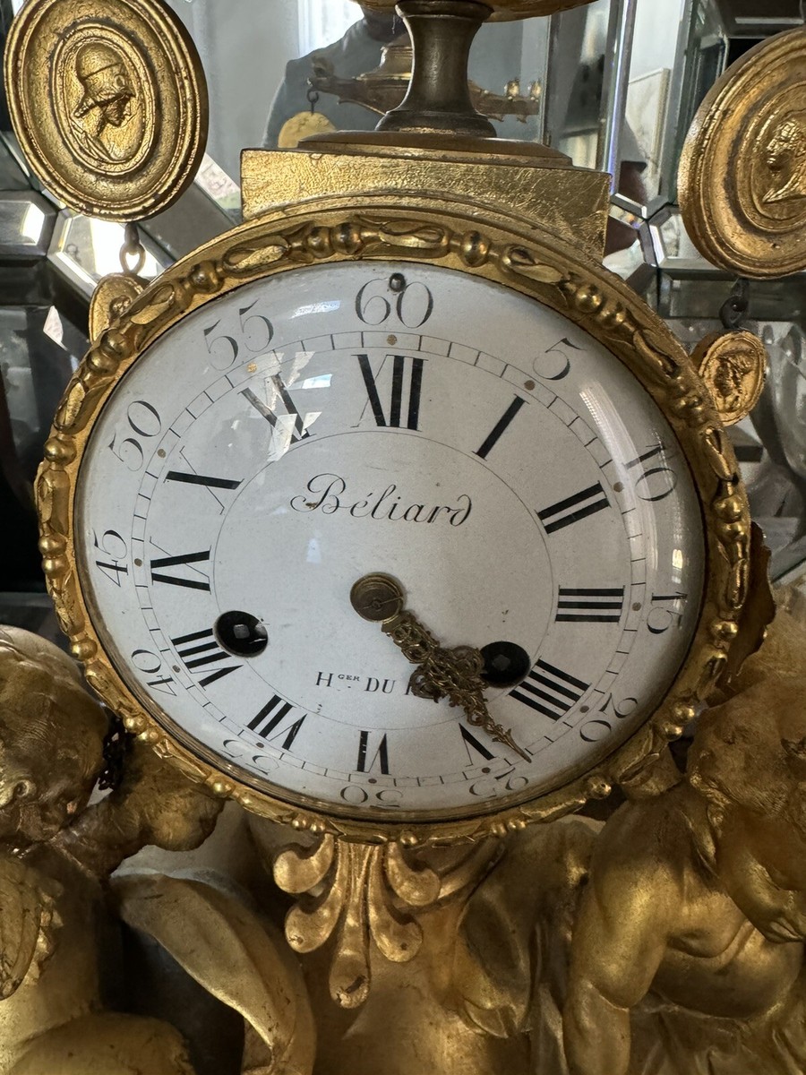 FRENCH LOUIS XVI BRONZE CLOCK, 18TH CENTURY By Julien Beliard
