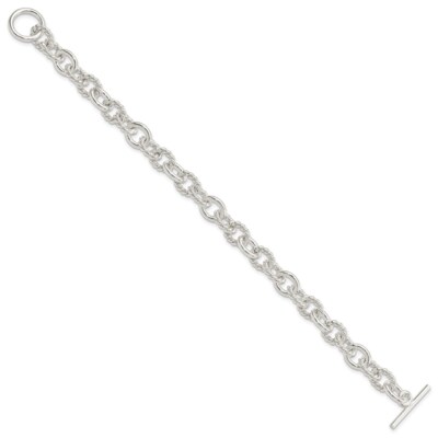 Sterling Silver Polished Link Toggle 7.75 in Bracelet 19.25g