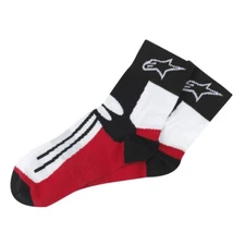 Alpinestars Motorcycle Motorbike Racing Road Short Socks - Red/Black/White 