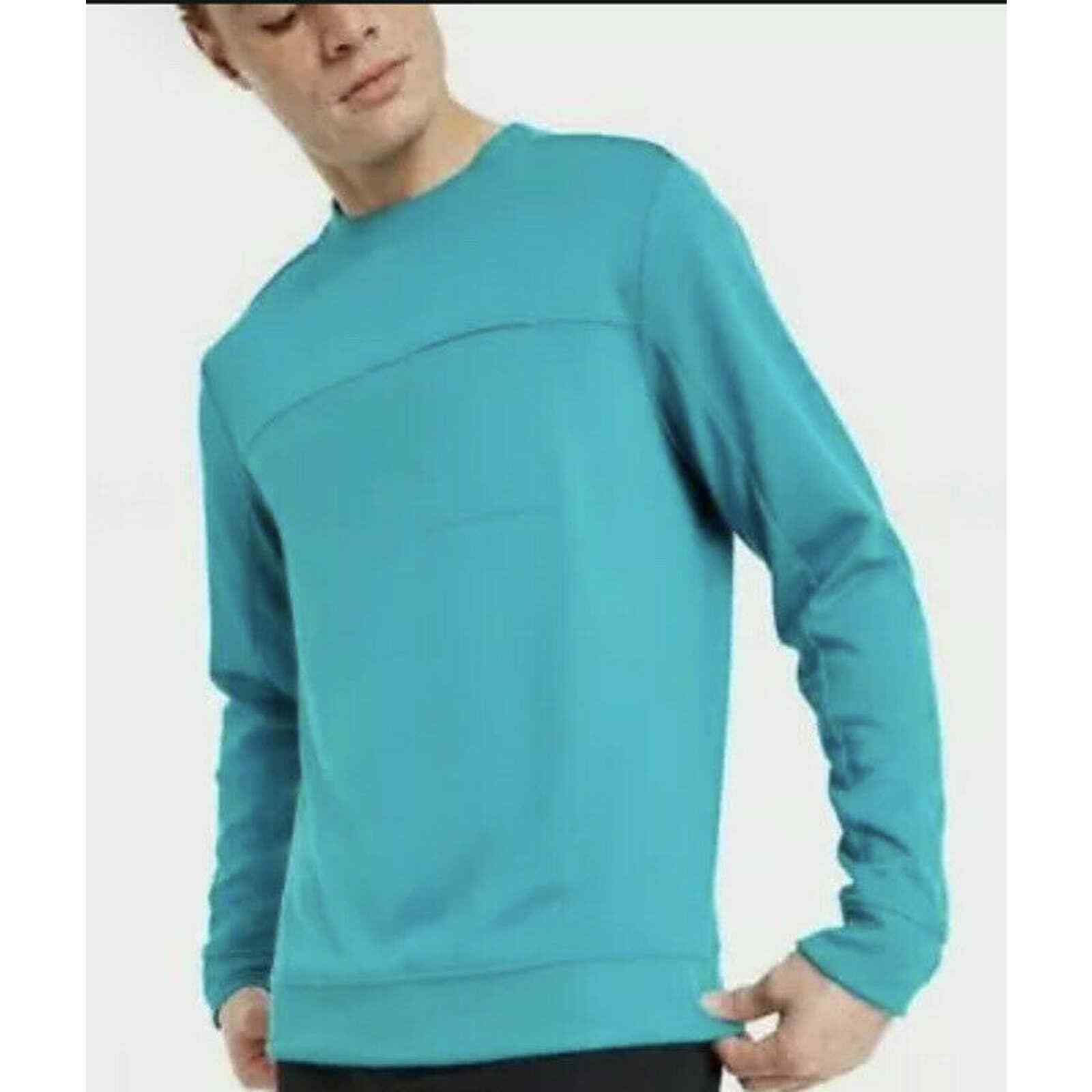 Menu0026#039;s XL All in Motion Ponte Crew Neck Sweatshirt Turquoise Blue NWT |  eBay
