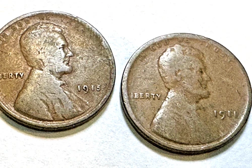 1911-P & 1915-P Lincoln Wheat 1c Pair ~ Good/G+? ~ Get Both Coins ~ Deal! ~ B27